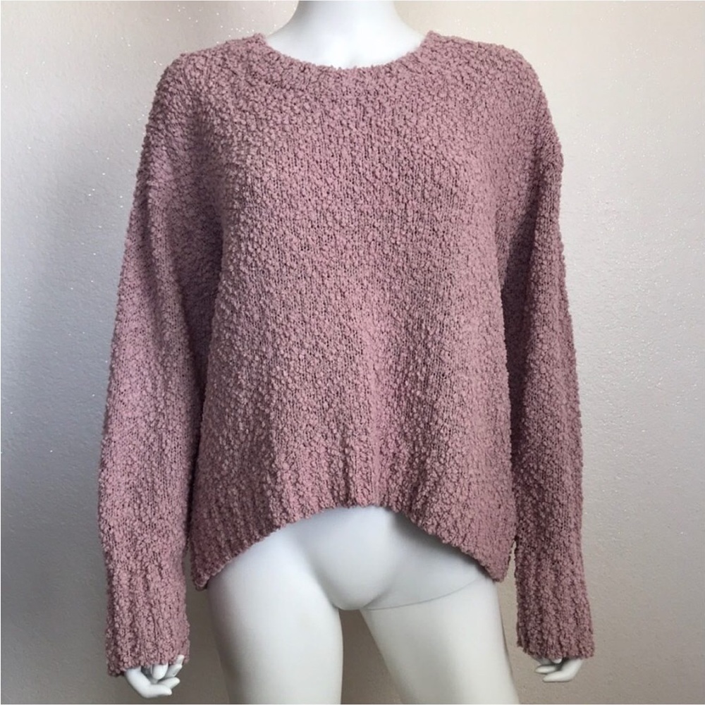 Cozy Rose Popcorn Knit Sweater Sanctuary Pink sweater Sanctuary XL pink cozy swe